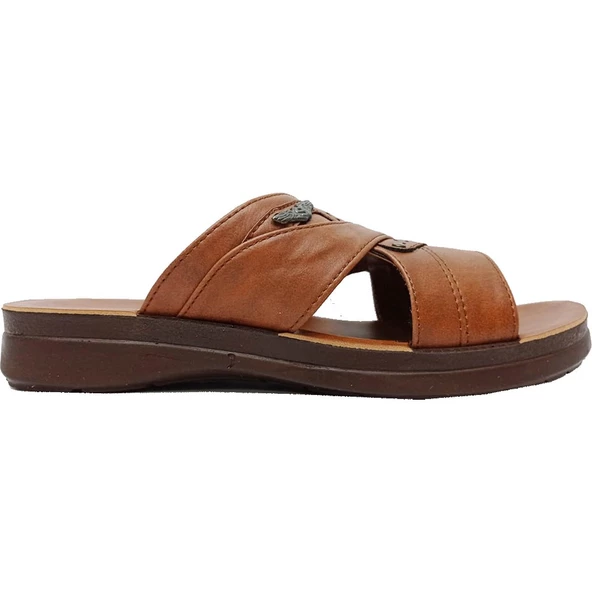 Moda Ayakkabı 5421 Erkek Kahve Rahat Terlik - 5