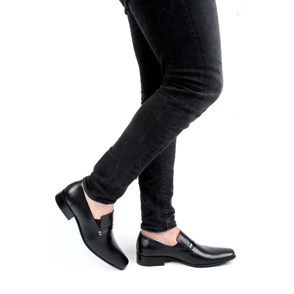 Moda Ayakkabı 7420 Siyah Kauçuk Deri Erkek Klasik Ayakkabı