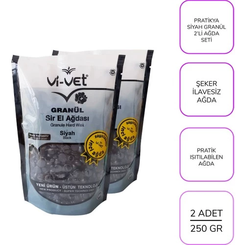 Vi-Vet  Siyah Granül 2’li Ağda Seti