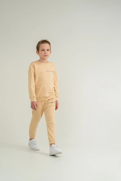 Lastikli Bel ve Paça Unisex Çocuk Eşofman Takımı - 12