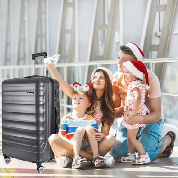 Vegmann Delphin Antrasit Büyük Boy Valiz - Resim 5