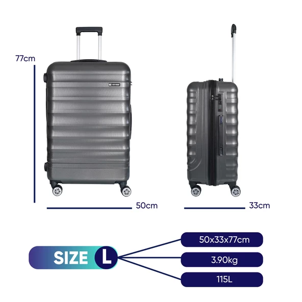 Vegmann Delphin Antrasit Büyük Boy Valiz - Resim 2