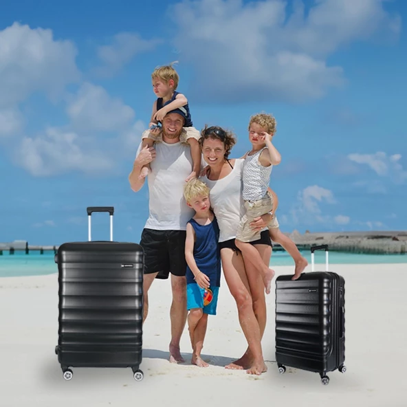 Vegmann Delphin Siyah Büyük Boy Valiz - Resim 5