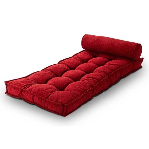 Homedius Sofa Buklet Kapitoneli Yer-Sedir Minderi  Çift Kırmızı - 2