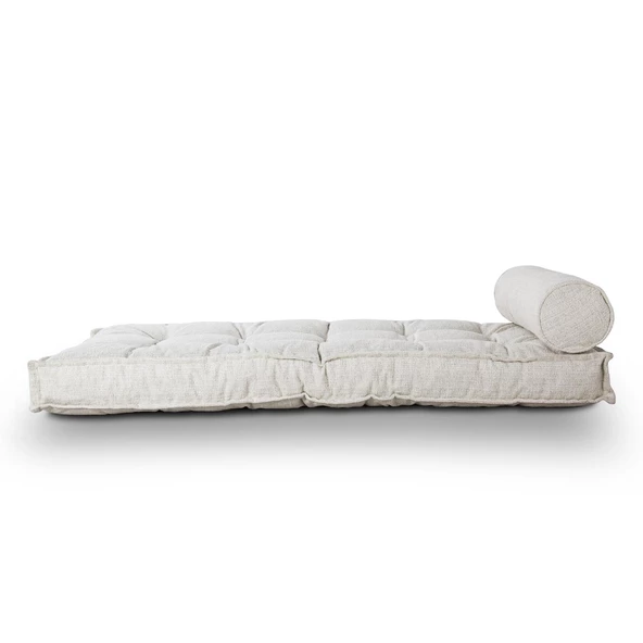 Homedius Sofa Buklet Kapitoneli Yer-Sedir Minderi Beyaz Çift - 3