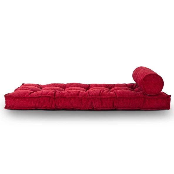 Homedius Sofa Buklet Kapitoneli Yer-Sedir Minderi  Çift Kırmızı - 3