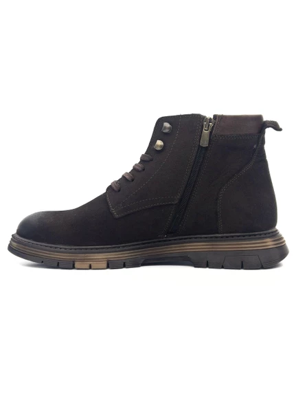 Komcero 1233 Erkek Nubuk Deri Fermuarlı Casual Bot - 5