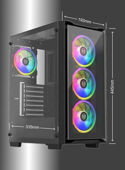 Sprange CS-1 Bilgisayar Kasası 4 x 120mm RGB Fan + Controller + Uzaktan Kumanda - 5