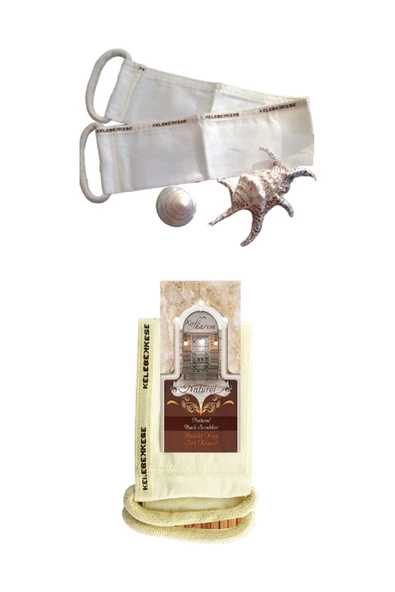 Kelebek Kese Hakiki Kalın Beyaz Krep Sırt Kesesi Banyo Hamam Kese ürün görseli