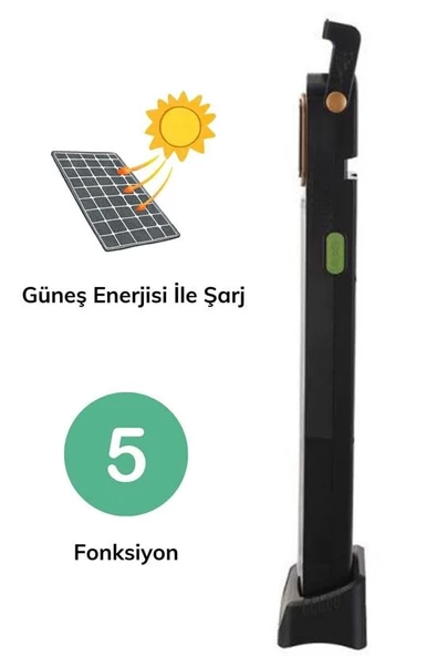 BUFFER® 5 Fonksiyonlu Güneş Enerjisi İle Şarj Olabilen 48 Ledli Işıldak,Aydınlatma PR-3838 - 4