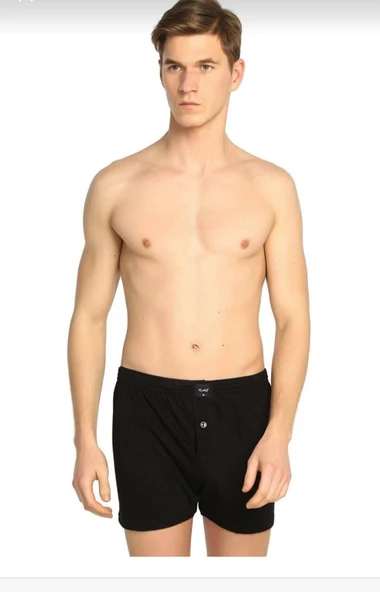 TUTKU 0117 ERKEK PENYE DÜZ BOXER 10 ADET  M SİYAH
