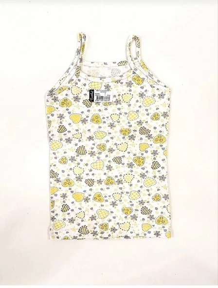 TUTKU 0850 KIZ ÇOCUK İP ASKILI DESENLİ ATLET 12 ADET - Resim 5