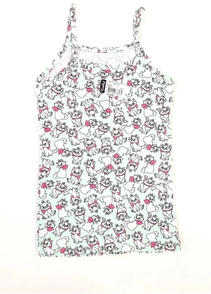 TUTKU 0850 KIZ ÇOCUK İP ASKILI DESENLİ ATLET 12 ADET - Resim 3