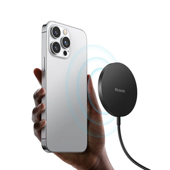 Mcdodo CH-4360 15W Magsafe Manyetik Kablosuz Şarj Cihazı-Siyah - 6