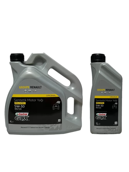 Castrol GTX 5W-30 Tam Sentetik Motor Yağı 4+1 Litre