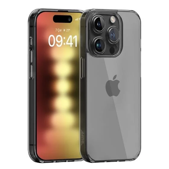 Buff iPhone 15 Pro Air Hybrid Kılıf Smoke Black