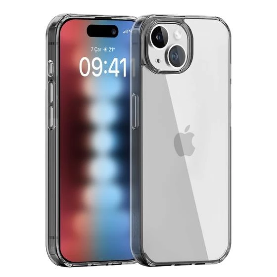 Buff iPhone 15 Air Hybrid Kılıf Smoke Black