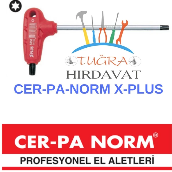Cerpa X-Plus T Saplı Alyan T15 X 100mm T Saplı Torx Allen Anahtar