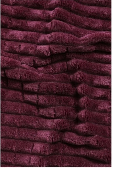 Merinos Çift kişilik  Modern Line 3 Parça Battaniye Seti - Cherry - 2