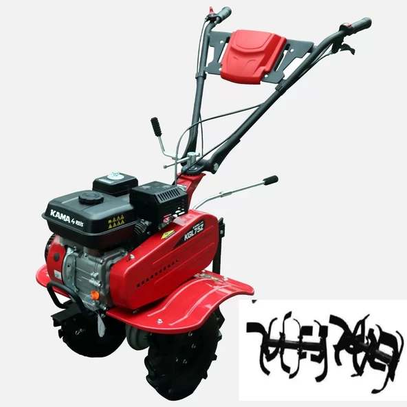 Kama KGL75Z Çapa Makinası Benzinli İpli 7 Hp + Çapa Alt Grubu Hediye