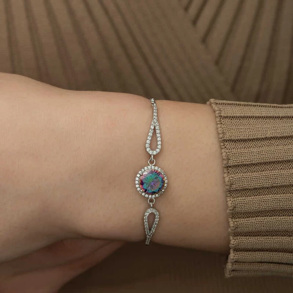 Lucky Life 925 Ayar Gumuss Mistik Topaz Bileklik - 4