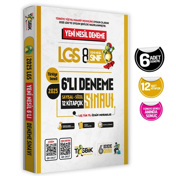 2025 8. Sınıf Yeni Sistem LGS 6lı Deneme Paketi Dijital Çözümlü Hızlı Tosbik Yayınları