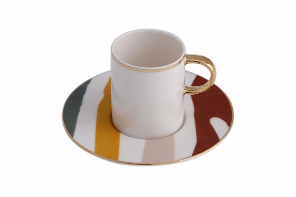 Porland Abstract Kahve Takımı 4 Parça