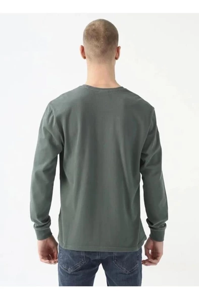 Columbia Csc M Basic Sm Logo Ls Tee Yeşil Erkek Tişört CS0354-353 - Resim 2