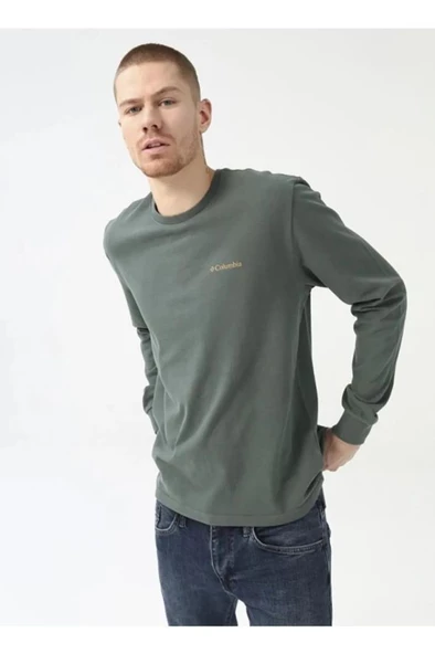 Columbia Csc M Basic Sm Logo Ls Tee Yeşil Erkek Tişört CS0354-353 ürün görseli 1