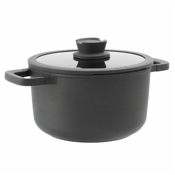 Berghoff Leo 3950303 Döküm Alüminyum Kapaklı Tencere 24 x 14 Cm