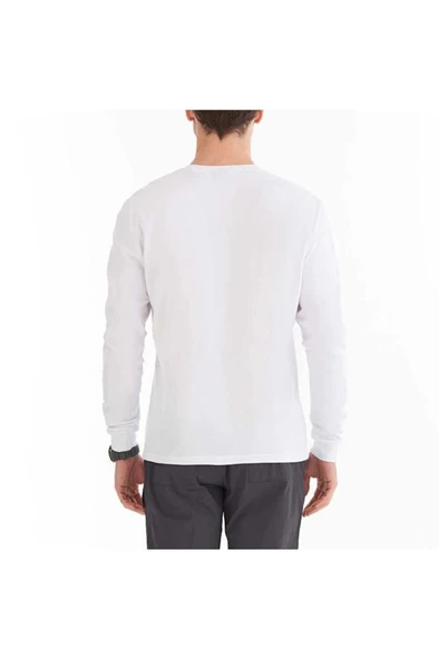 Columbia Csc M Basic Sm Logo Ls Tee Beyaz Erkek Tişört CS0354-100 - Resim 2