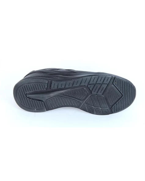 M.P. 232-1256 Mr Erkek Siyah Cilt Sneaker Ayakkabı - 3