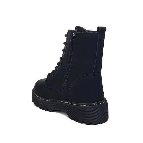 Albishoes Kız Çocuk Fermuarlı Suya Dayanıklı Kışlık Soğuk Geçirmez Postal Bot Bağcıklı Çocuk Bot - 3