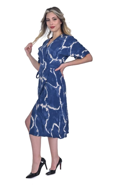 Modatalika Midi Boy Desenli Kadın Elbise - 5