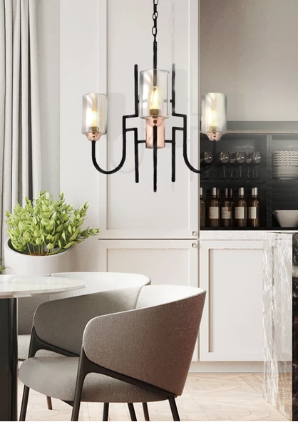 ÜÇLÜ ROSE GOLD AVİZE A-463-3RG