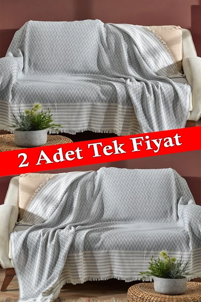 Trio Ikili Set Kızılcabölük Dokuma Koltuk Örtüsü Seti 170x210cm