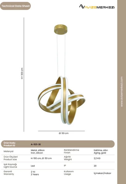 LEDLİ AVİZE A-521-2E - 3