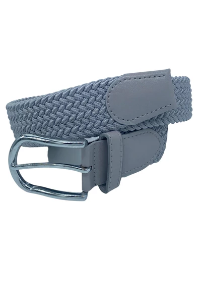 Gri Elastik Esnek Unisex Örgü Kemer - 8500-15 - Resim 3