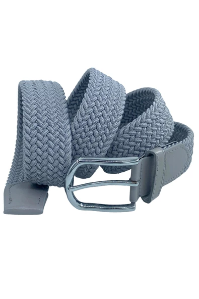 Gri Elastik Esnek Unisex Örgü Kemer - 8500-15 - Resim 4