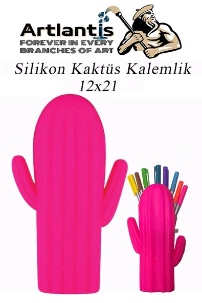 Silikon Kaktüs Kalemlik 1 Adet Silikon Kalem Kutusu Eğlenceli Sevimli Kaktüs Figürlü Hediyelik Kalemlik - 6