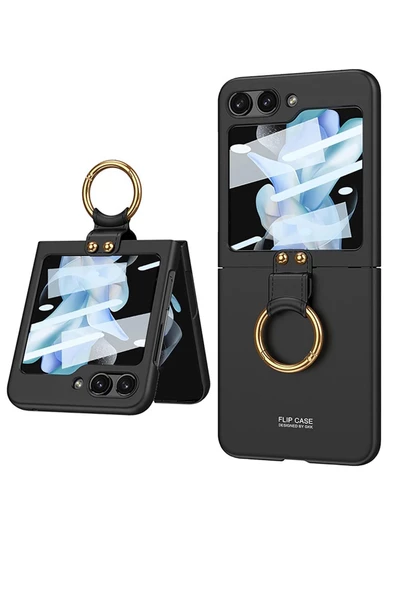 Galaxy Z Flip 5 Kılıf Kıpta Yüzüklü Flip Sert Kılıf