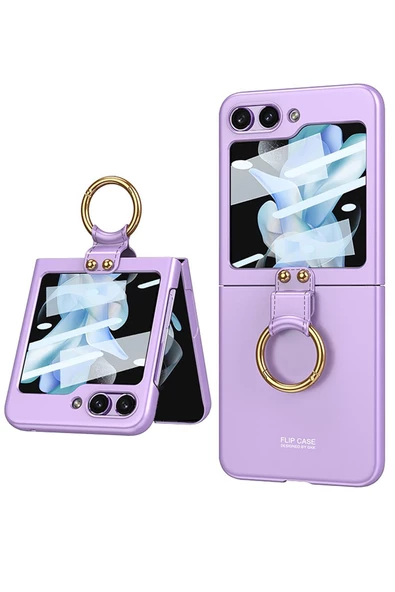 Galaxy Z Flip 5 Kılıf Kıpta Yüzüklü Flip Sert Kılıf - 5
