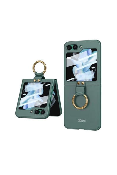 Galaxy Z Flip 5 Kılıf Kıpta Yüzüklü Flip Sert Kılıf - 3