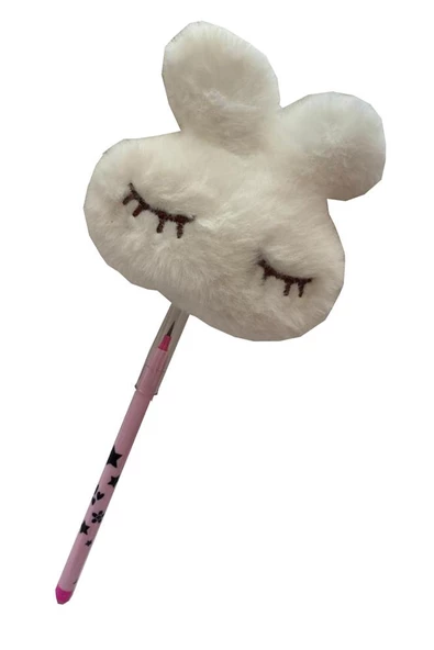 Peluş Tavşan Figürlü Yumurtlayan Kalem 1 Adet Tavşan Şekilli Yumurtlayan Kalem Hediye Kalem Tüylü Sevimli Kalem - 2