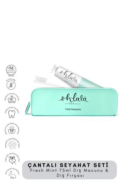 OHLALA Fresh Mint 75 ml + Dental Luxe Diş Fırçası Premium Seyahat seti