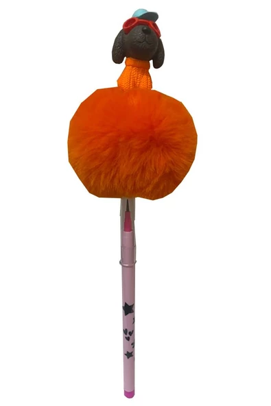 Ponponlu Köpek Figürlü Yumurtlayan Kalem 1 Adet Köpek Şekilli Yumurtlayan Kalem Hediye Kalem Tüylü Sevimli Kalem - 6