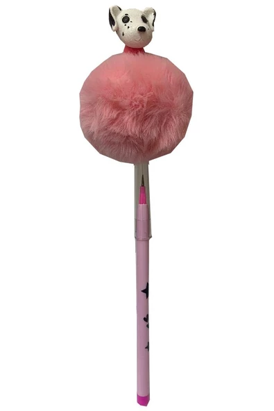 Ponponlu Köpek Figürlü Yumurtlayan Kalem 1 Adet Köpek Şekilli Yumurtlayan Kalem Hediye Kalem Tüylü Sevimli Kalem - 4