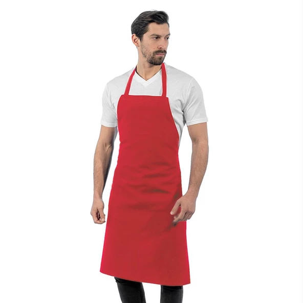 Şensel, Ön Önlük, Kırmızı, Boyundan Askılı -93E1002- Aşçı-Mutfak