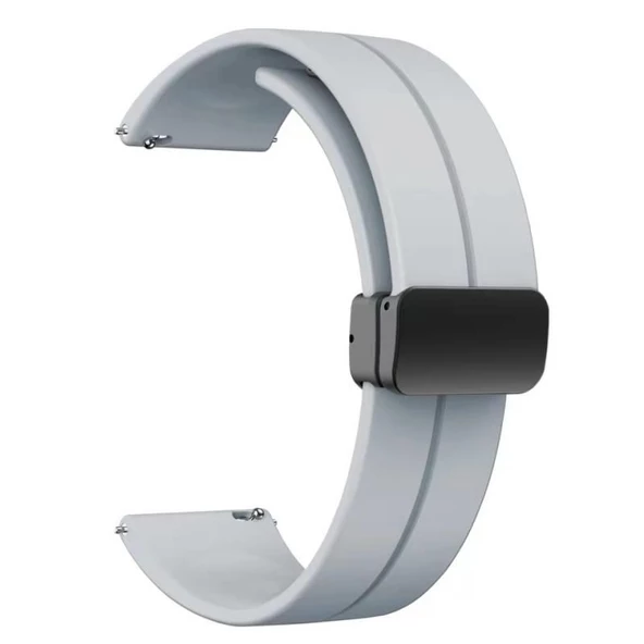 Oppo Watch 46mm 22mm Manyetik Klipsli Silikon Lüx Kordon + Metal Kordon Dönüştürücü - 4