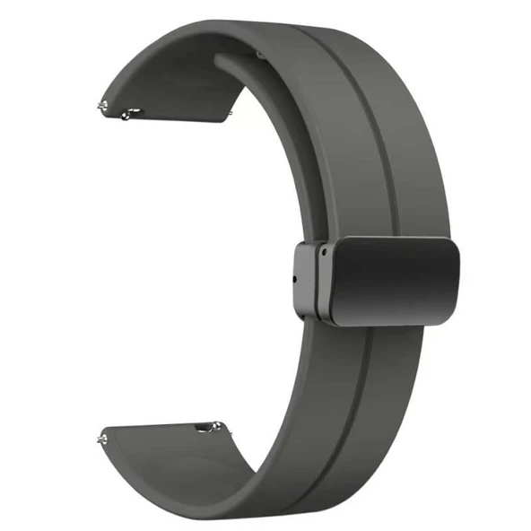 Oppo Watch 46mm 22mm Manyetik Klipsli Silikon Lüx Kordon + Metal Kordon Dönüştürücü - 6